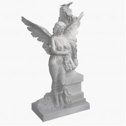 Скульптура из мрамора S_33 Ангел с колонной